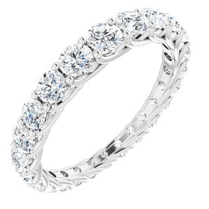 14k white 1 1/8 ctw diamond graduated eternity band size 4.5