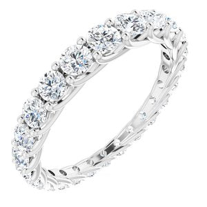 14k white 1 1/5 ctw diamond graduated eternity band size 5.5