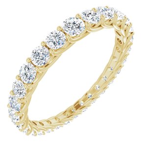 14k yellow 1 1/3 ctw diamond graduated eternity band size 7.5