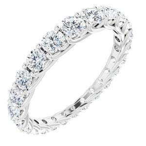 14k white 1 1/5 ctw diamond graduated eternity band size 5