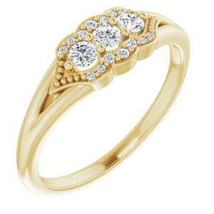 14k yellow 1/5 ctw diamond stackable ring