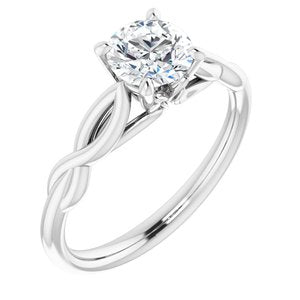 platinum 6 mm round forever  moissanite engagement ring 