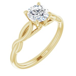 14k yellow 6 mm round forever  moissanite engagement ring 