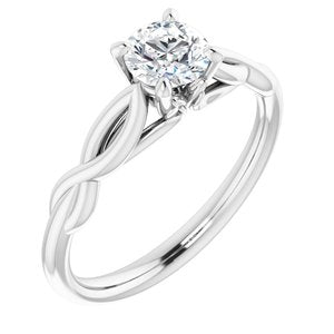 platinum 5 mm round forever  moissanite engagement ring 