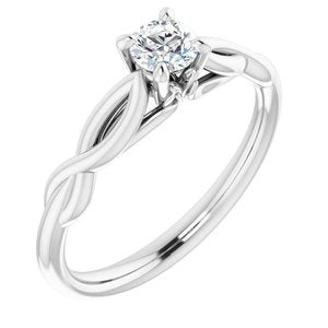 platinum 4 mm round forever  moissanite engagement ring 