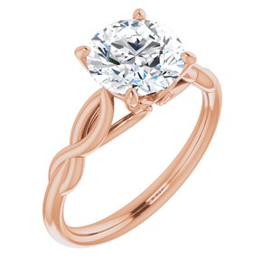 14k rose 8 mm round forever  moissanite engagement ring 