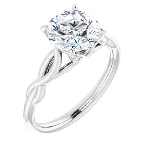 14k white 8 mm round forever  moissanite engagement ring 