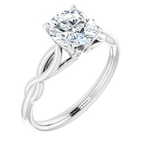 platinum 7 mm round forever  moissanite engagement ring 