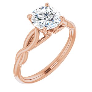 14k rose 7 mm round forever  moissanite engagement ring 