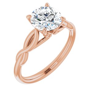 14k rose 7.5 mm round forever  moissanite engagement ring 