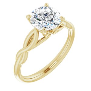 14k yellow 7.5 mm round forever  moissanite engagement ring 