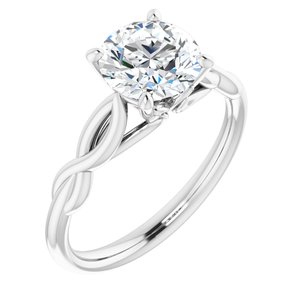 platinum 7.5 mm round forever  moissanite engagement ring 