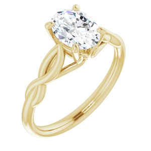 14k yellow 8x6 mm oval forever  moissanite engagement ring 