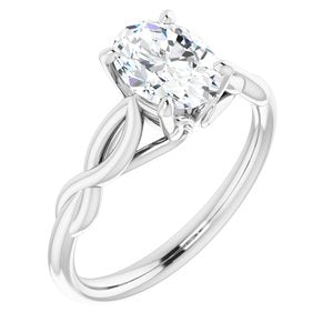 platinum 8x6 mm oval forever  moissanite engagement ring 