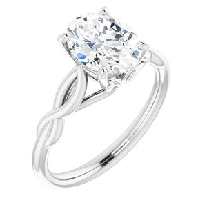14k white 9x7 mm oval forever  moissanite engagement ring 