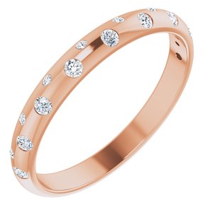 14k rose 1/6 ctw diamond anniversary band size 5 