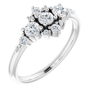 14k white 1/2 ctw diamond stackable ring