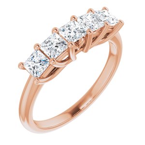 14k rose 1 ctw set anniversary band