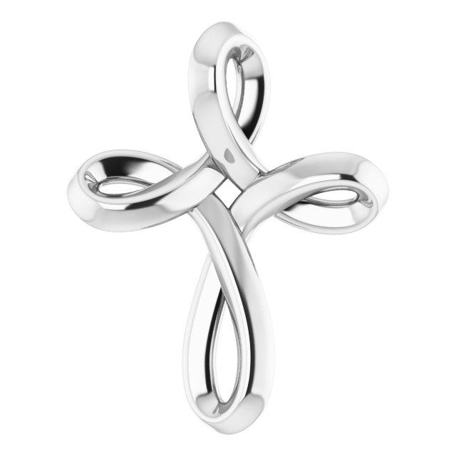 platinum 13.35x10.42 mm youth cross pendant