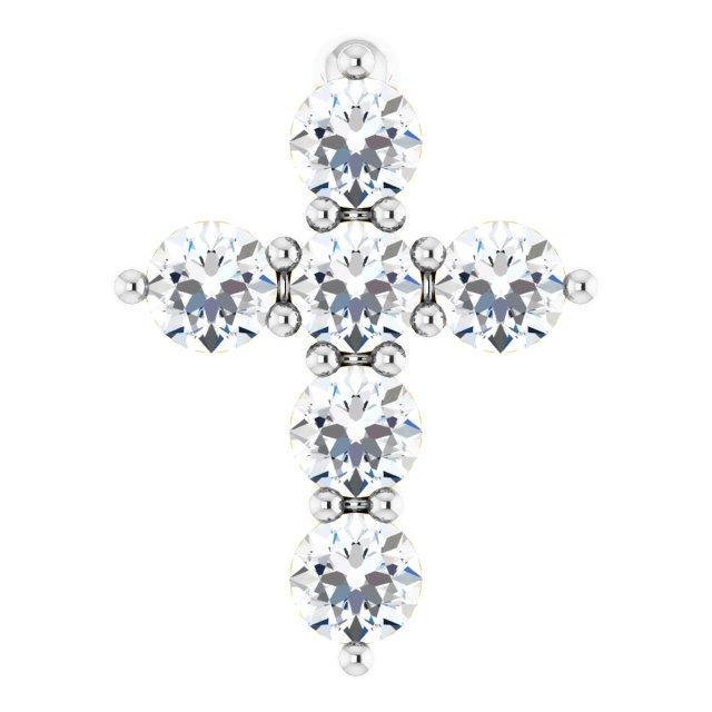 14k white 8.7x6.6 mm 1/6 ctw diamond cross pendant 