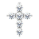 sterling silver 8.7x6.6 mm 1/6 ctw diamond cross pendant 