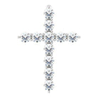 sterling silver 14.6x10.5 mm 1/4 ctw diamond cross pendant 