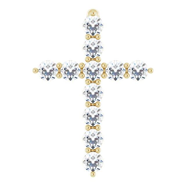 14k yellow 14.6x10.5 mm 1/4 ctw diamond cross pendant 