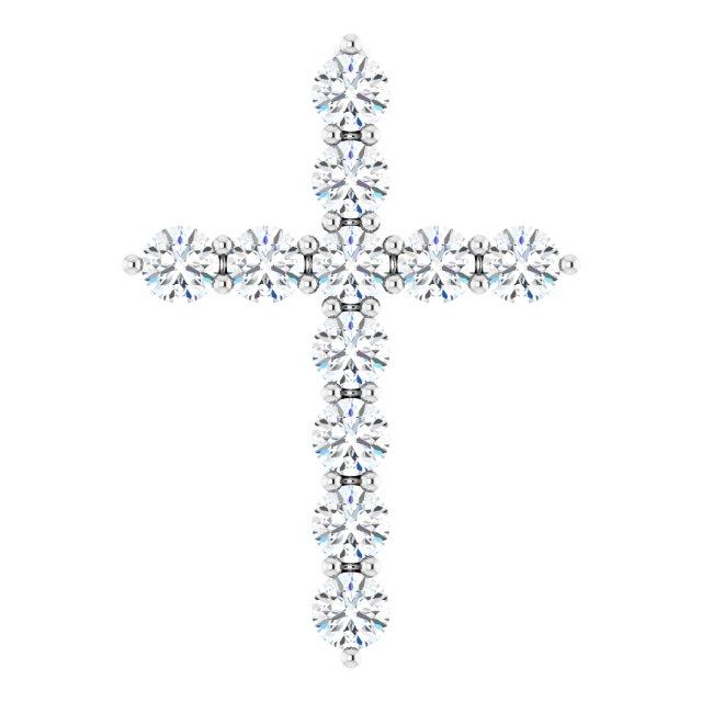 14k white 17.8x12.9 mm 3/8 ctw diamond cross pendant 