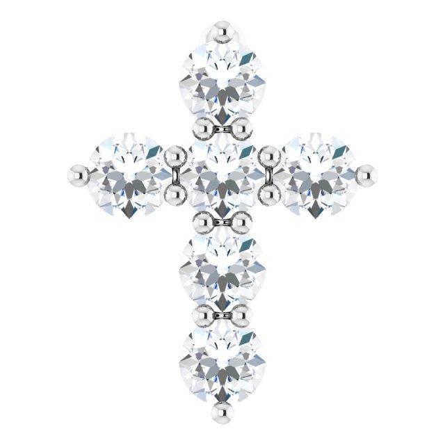 platinum 10.2x7.9 mm 1/4 ctw diamond cross pendant 