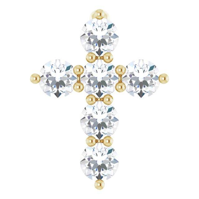 14k yellow 10.2x7.9 mm 1/4 ctw diamond cross pendant 