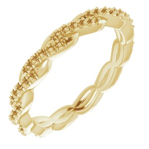 14k yellow twisted eternity band mounting size 4