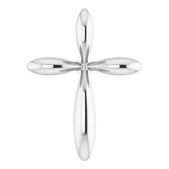 14k white 10x7.72 mm cross pendant