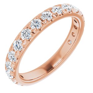 14k rose 1 ctw diamond french-set anniversary band