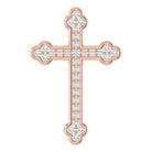 14k rose 1 ctw diamond cross pendant