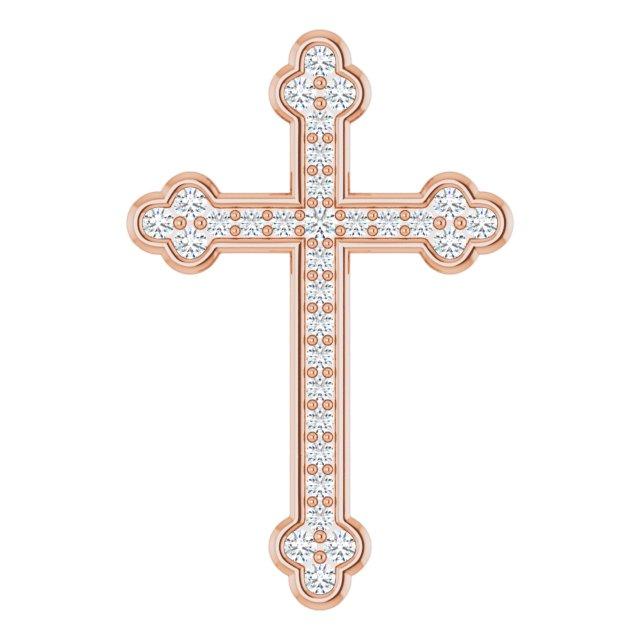 14k rose 1 ctw diamond cross pendant