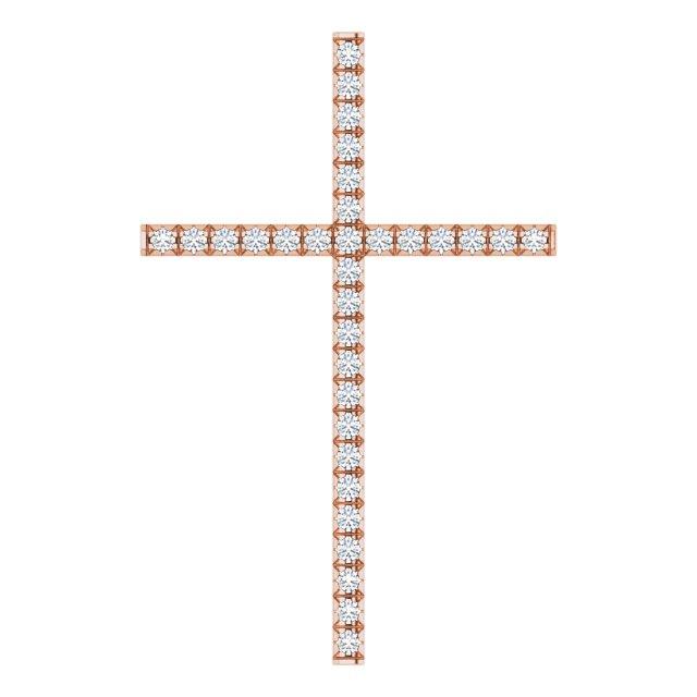 14k rose 1/2 ctw diamond cross pendant