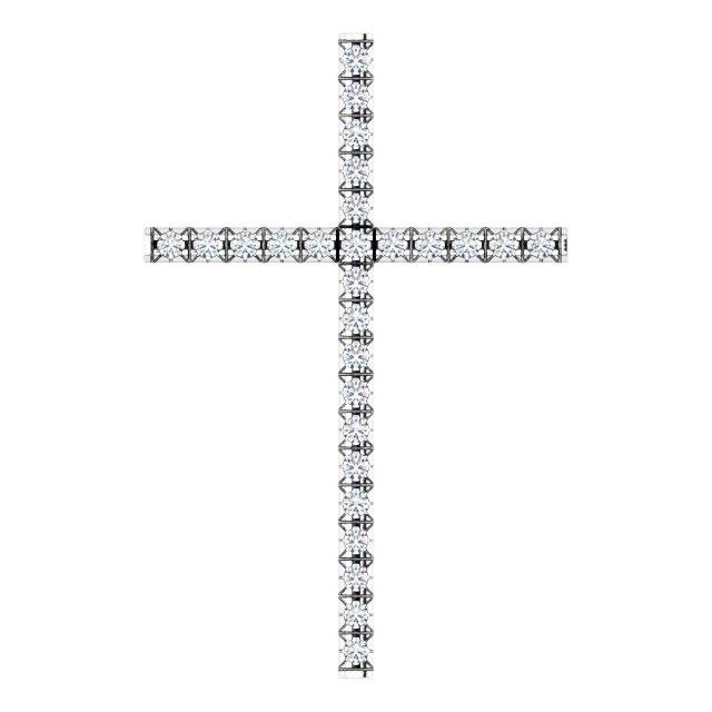 14k white 1/4 ctw diamond cross pendant