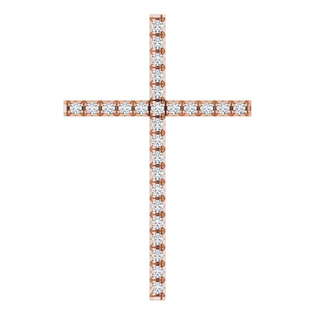 14k rose 1/4 ctw diamond cross pendant