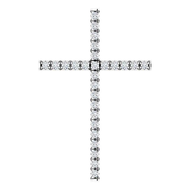 14k white 1/3 ctw diamond cross pendant