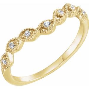 14k yellow .07 ctw diamond contour band