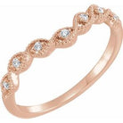 14k rose .07 ctw diamond contour band