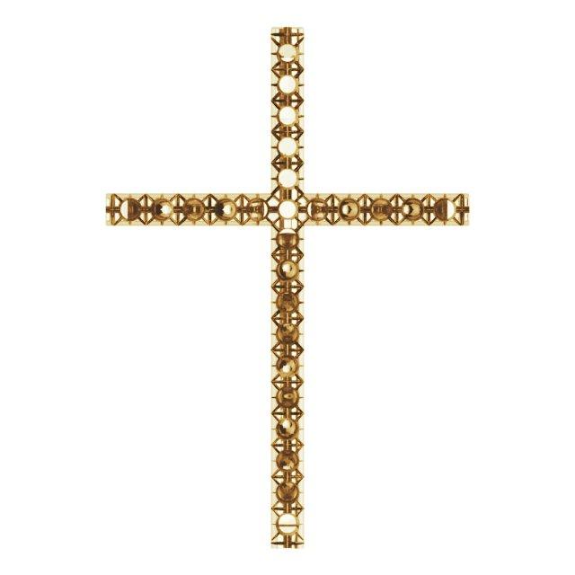 14k yellow 3/4 ctw diamond cross pendant