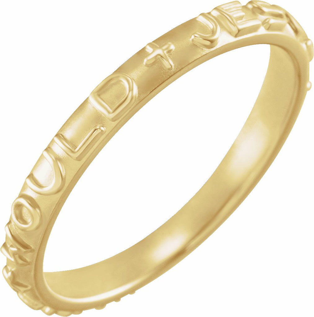 14k yellow what would jesus do prayer ring size 8