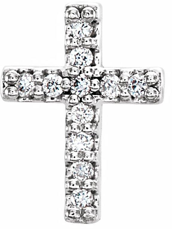 platinum .05 ctw diamond cross earrings
