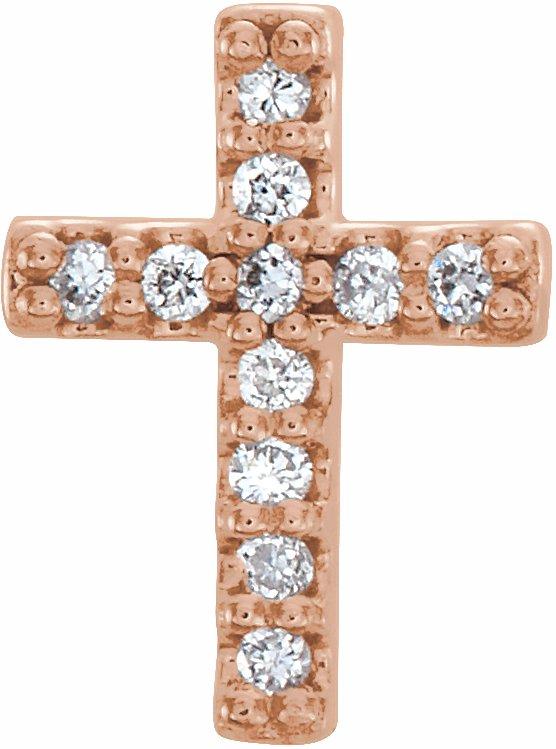 14k rose 1/10 ctw diamond cross earrings