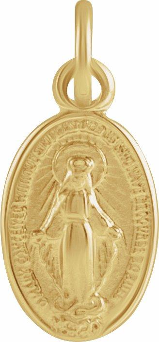 14k yellow 12x8 mm oval miraculous medal