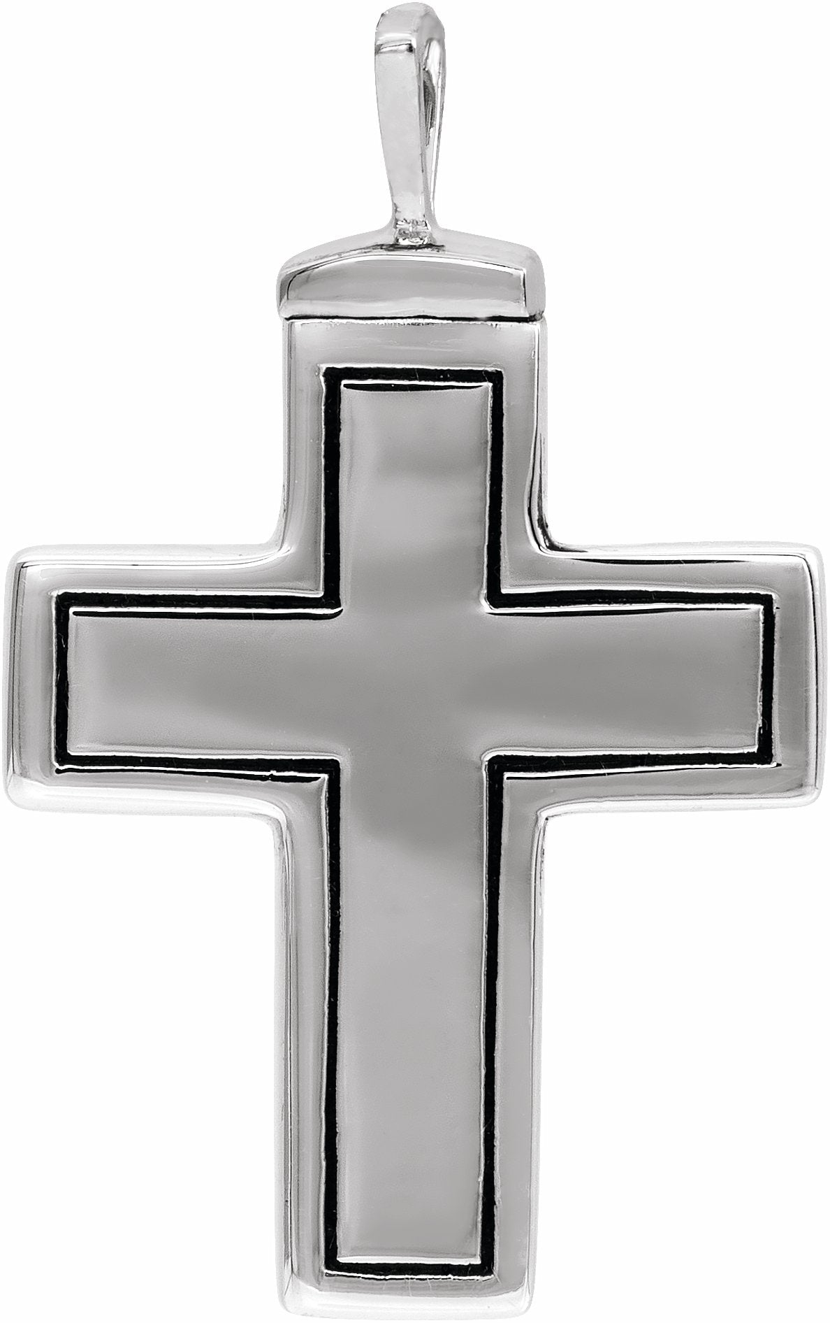 10k white 26x16.5 mm cross ash holder pendant