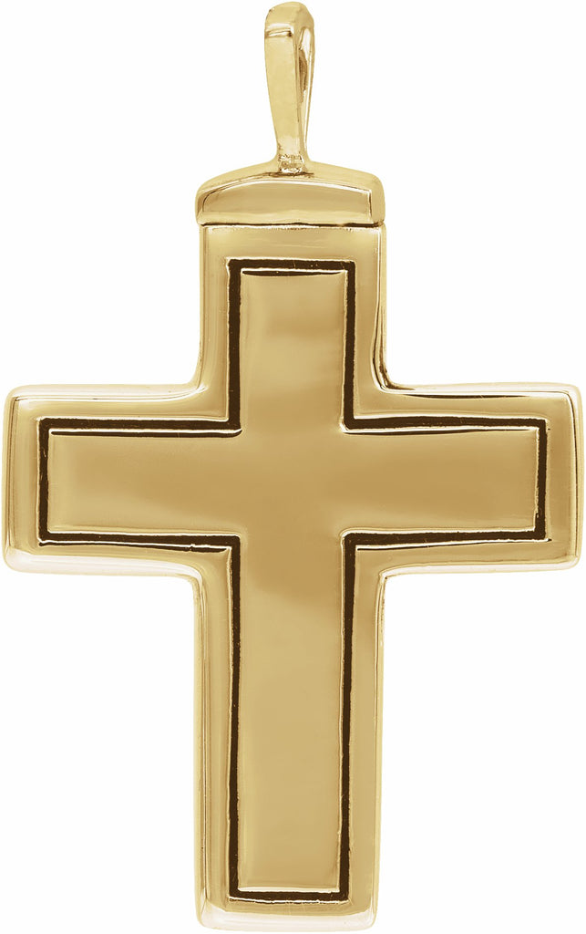 14k yellow 26x16.5 mm cross ash holder pendant