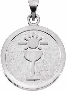 sterling silver 23 mm blessed sacrament pendant medal