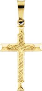 14k yellow 17x12 mm fancy cross pendant